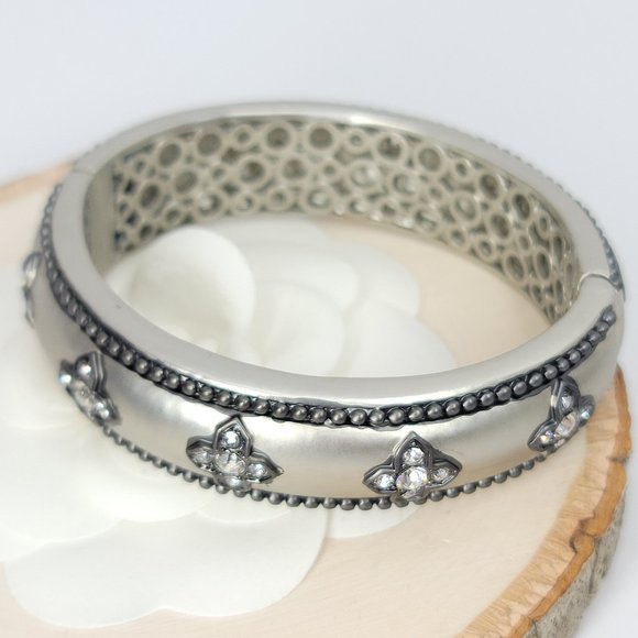 NWT Art Deco Pave CZ Hinged Magnetic Cuff Bangle - Picture 9 of 12